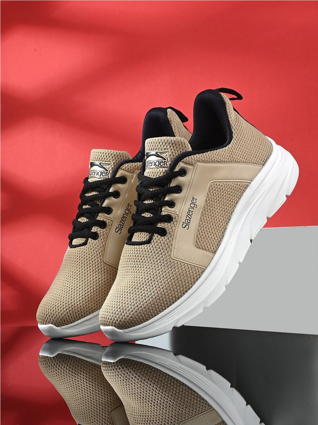 

Slazenger Men Textured Lace-Up Non-Marking Running Sports Sneakers, Beige
