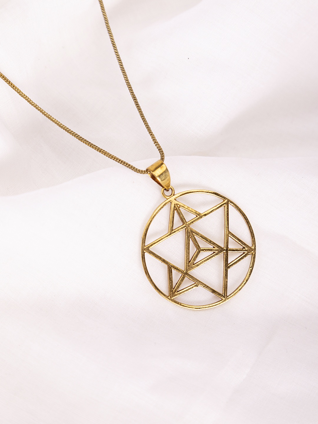 

Studio One Love Brass-Plated Pendant With Chain, Gold