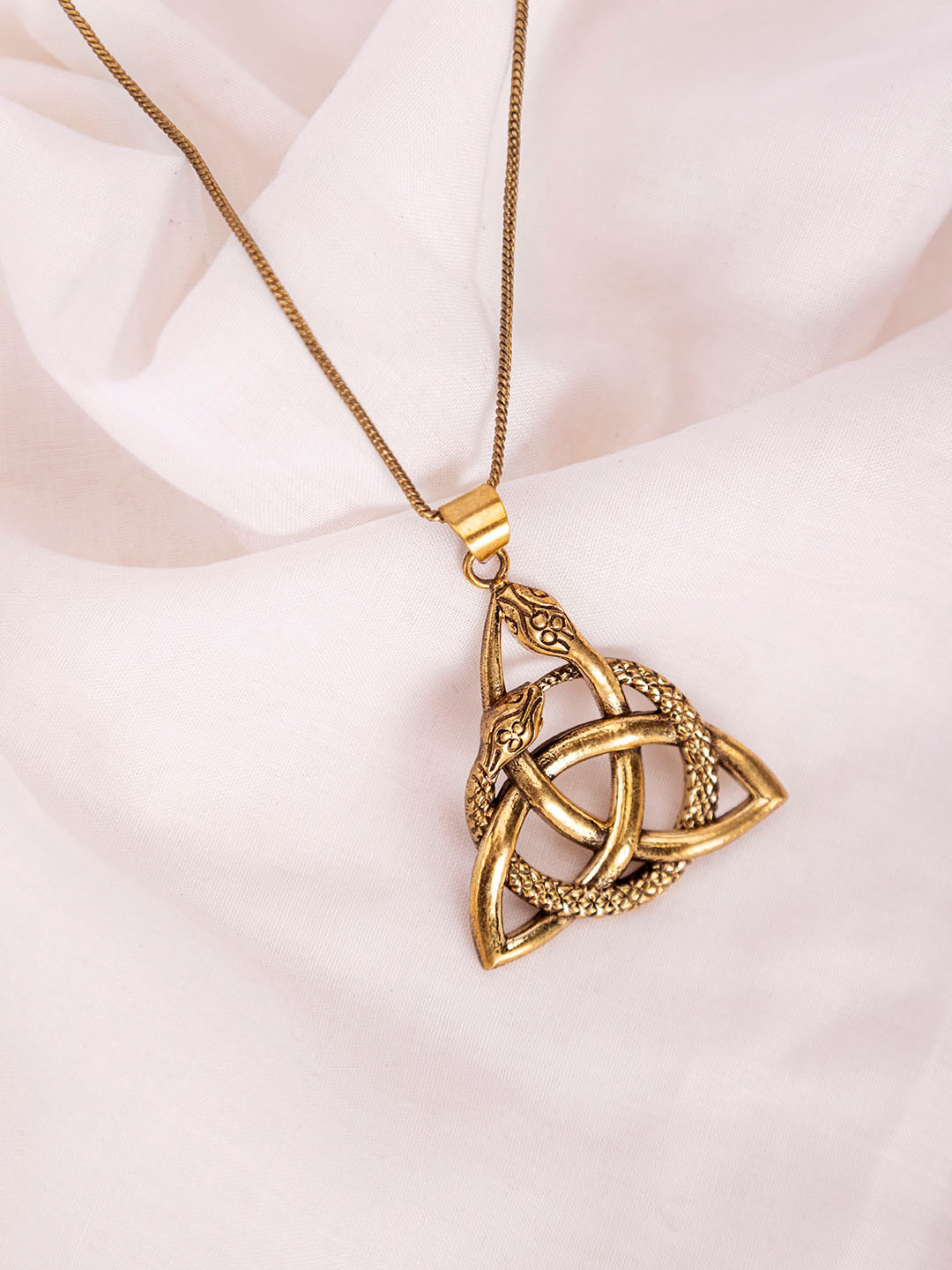 

Studio One Love Women Antique Brass-Plated Serpent Pendant with Chain, Gold