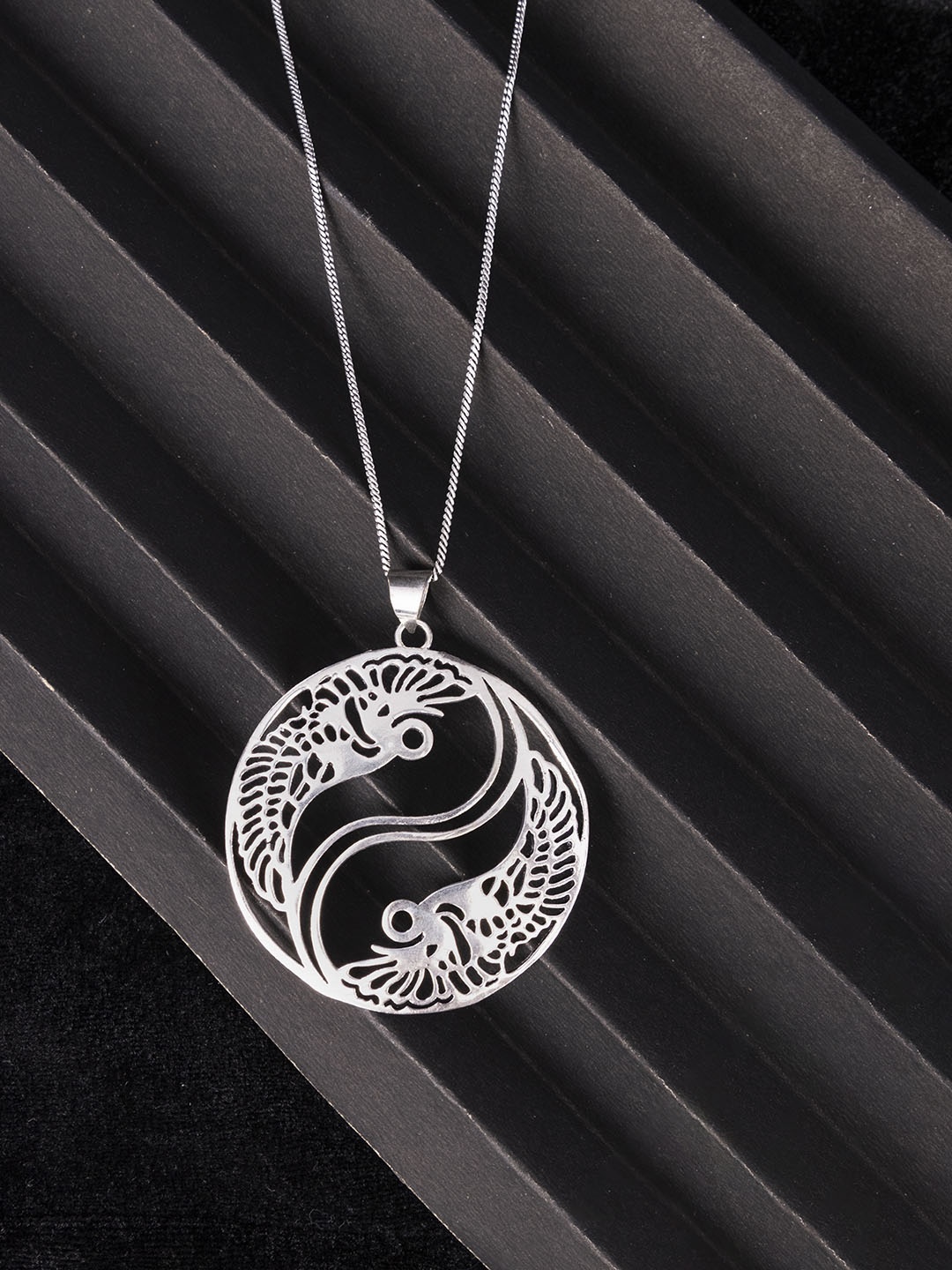 

Studio One Love Brass-Plated Pendant With Chain, Silver