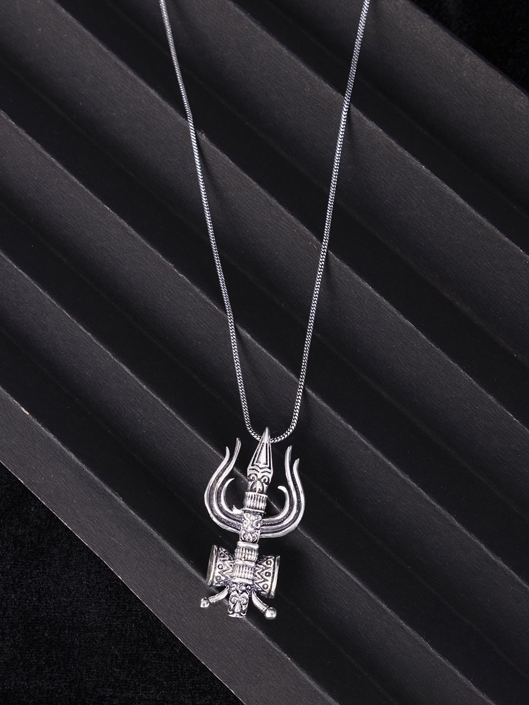 

Studio One Love Brass-Plated Pendant With Chain, Silver