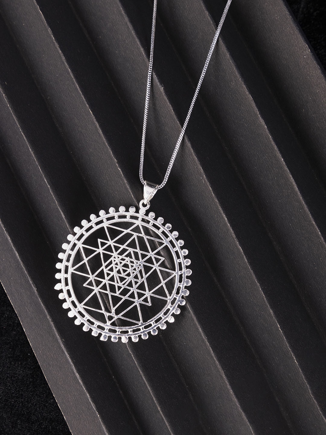 

Studio One Love Textured Pendant with Chain, Silver