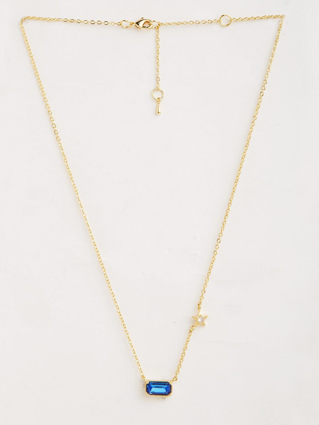 

AIKA BY MINUTIAE Gold-Plated & Blue Crystal-Studded Brass Chain