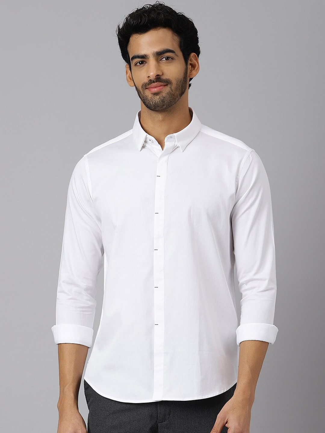 

KINGDOM OF WHITE Slim Fit Satin Casual Shirt