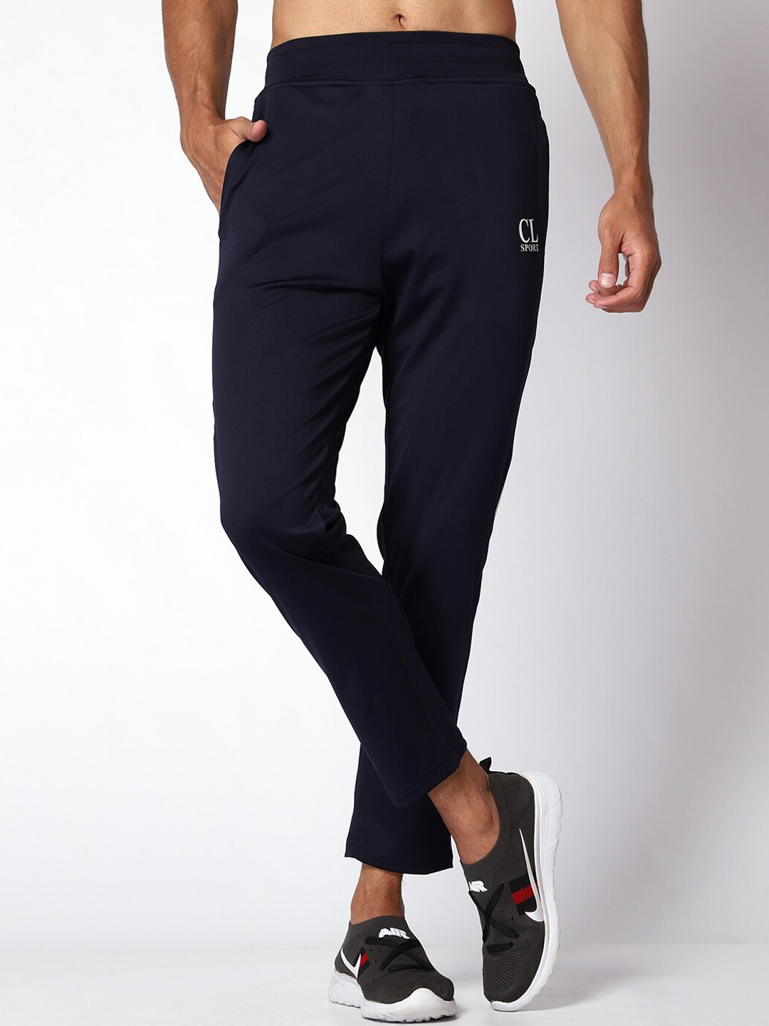 

CL SPORT Men Mid-Rise Dry Fit Track Pants, Blue