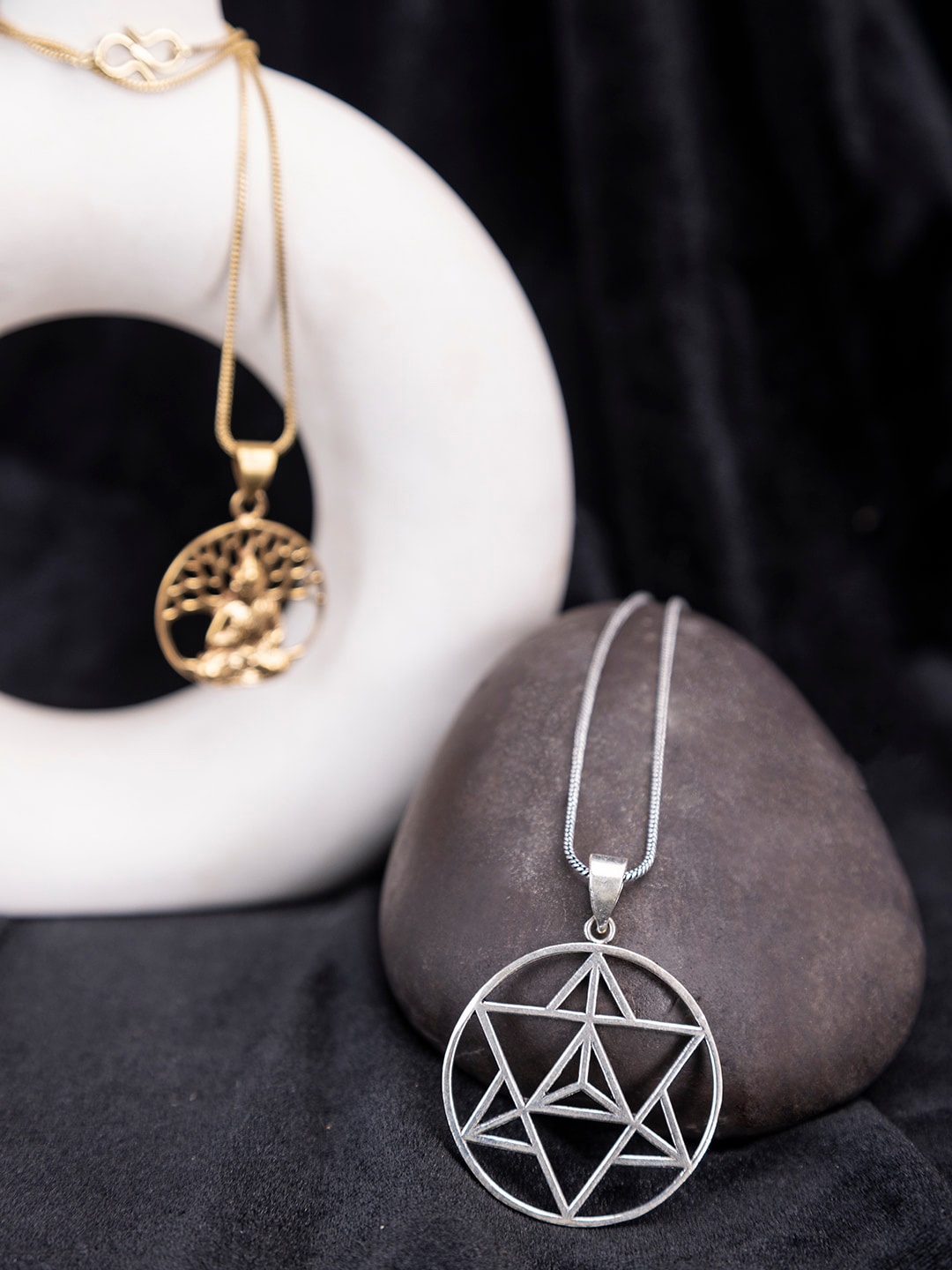 

Studio One Love Set of 2 Gold & Silver Toned Pendants