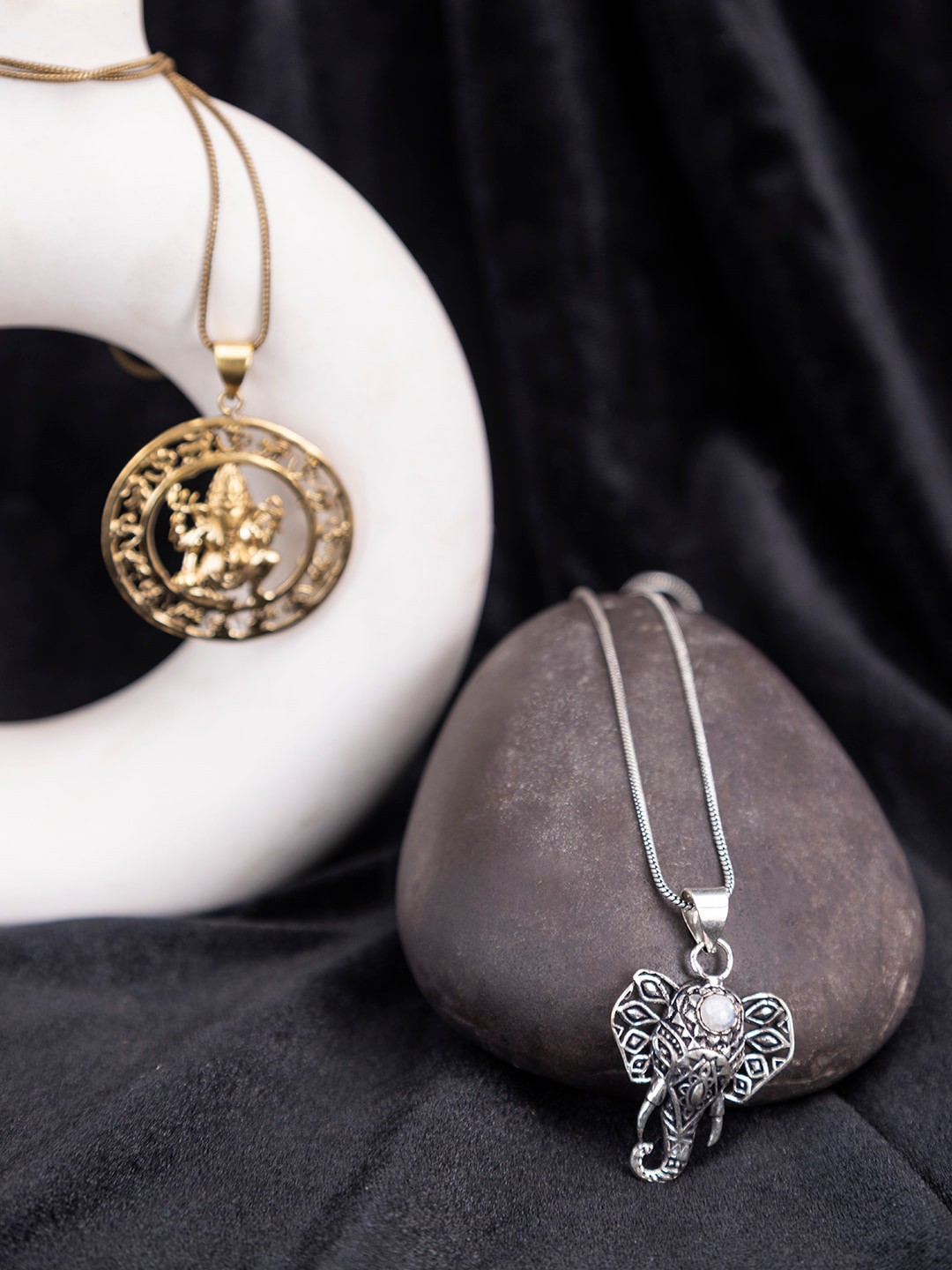 

Studio One Love Silver-Toned & Gold-Toned Brass Brass-Plated Necklace