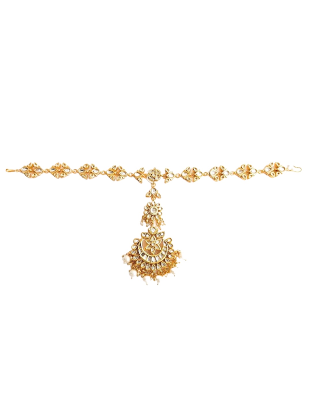 

Pihtara Jewels Gold-Plated Kundan-Studded & Beaded Matha Patti