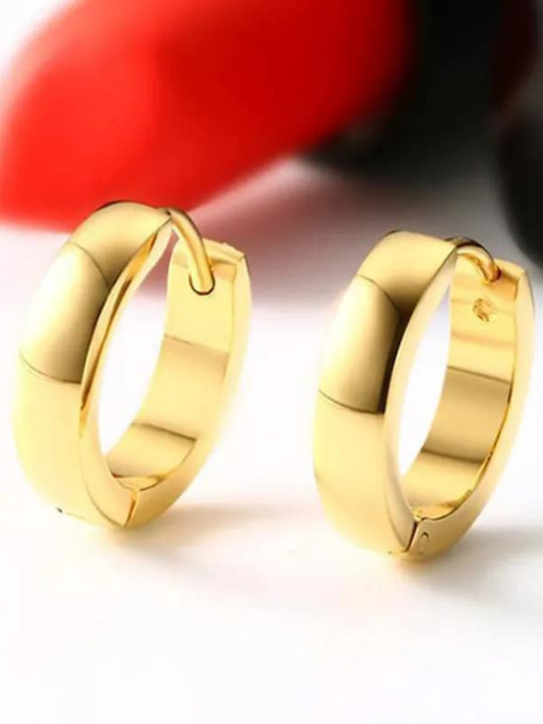 

KARISHMA KREATIONS Set Of 2 Contemporary Hoop Earrings, Gold