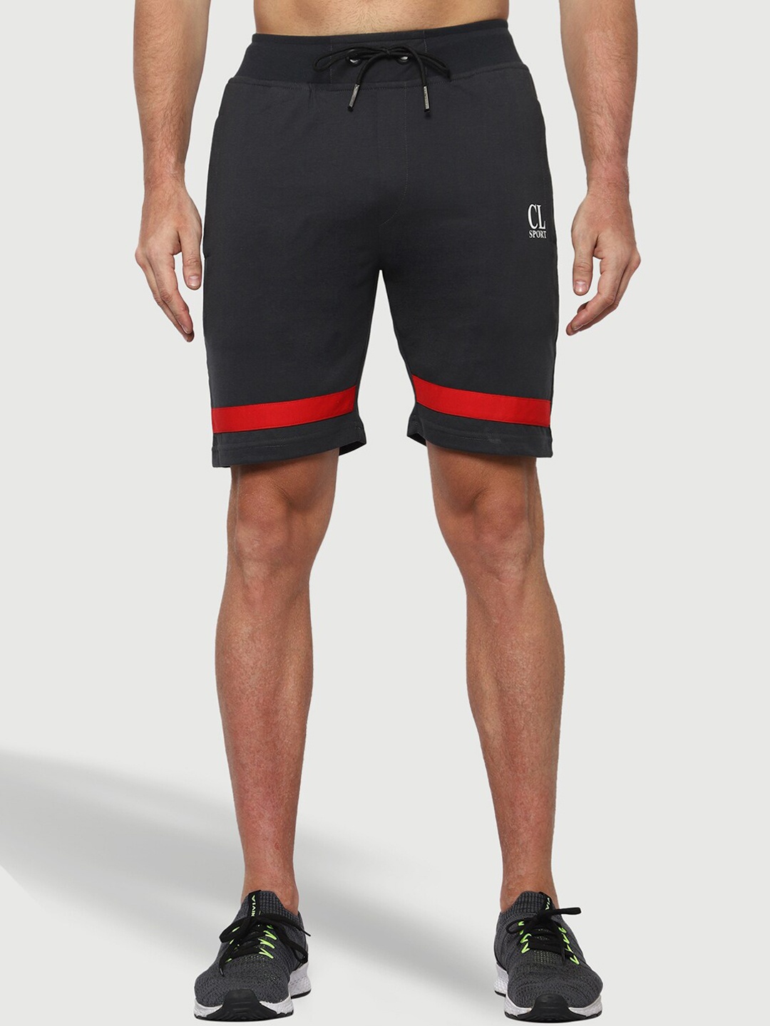 

CL SPORT Men Mid-Rise Cotton Sports Shorts, Grey