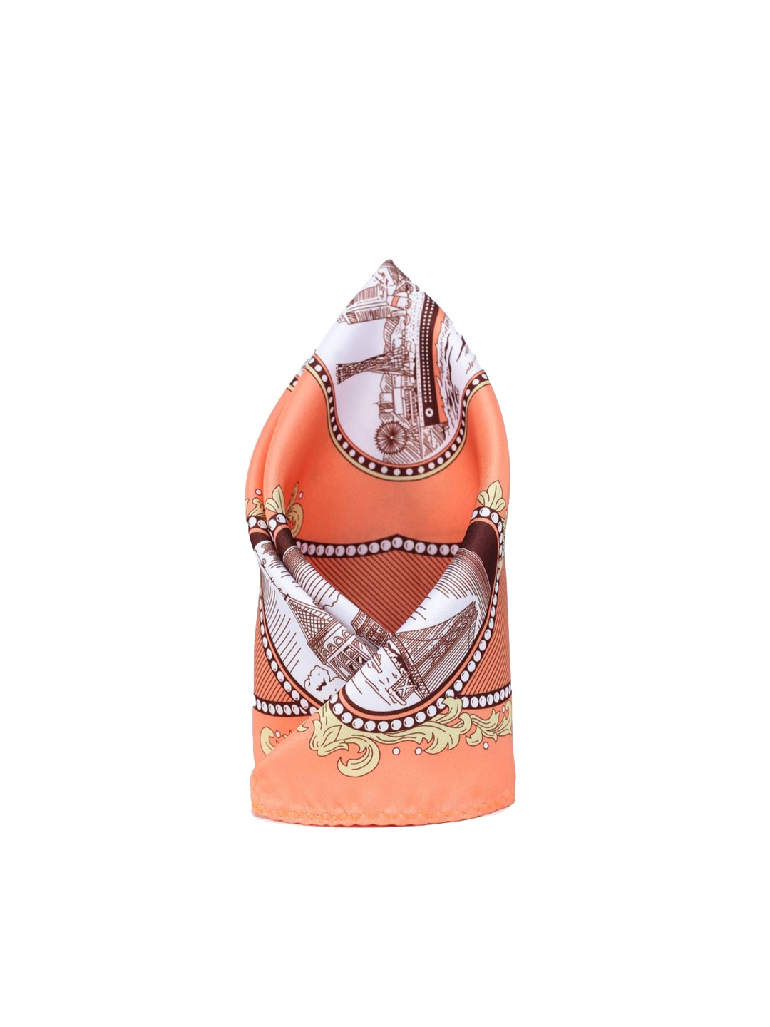 

ELLIS Men Printed Pocket Square, Orange