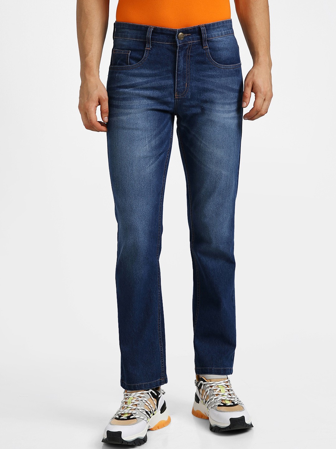 

Urbano Fashion Men Light Fade Stretchable Jeans, Blue