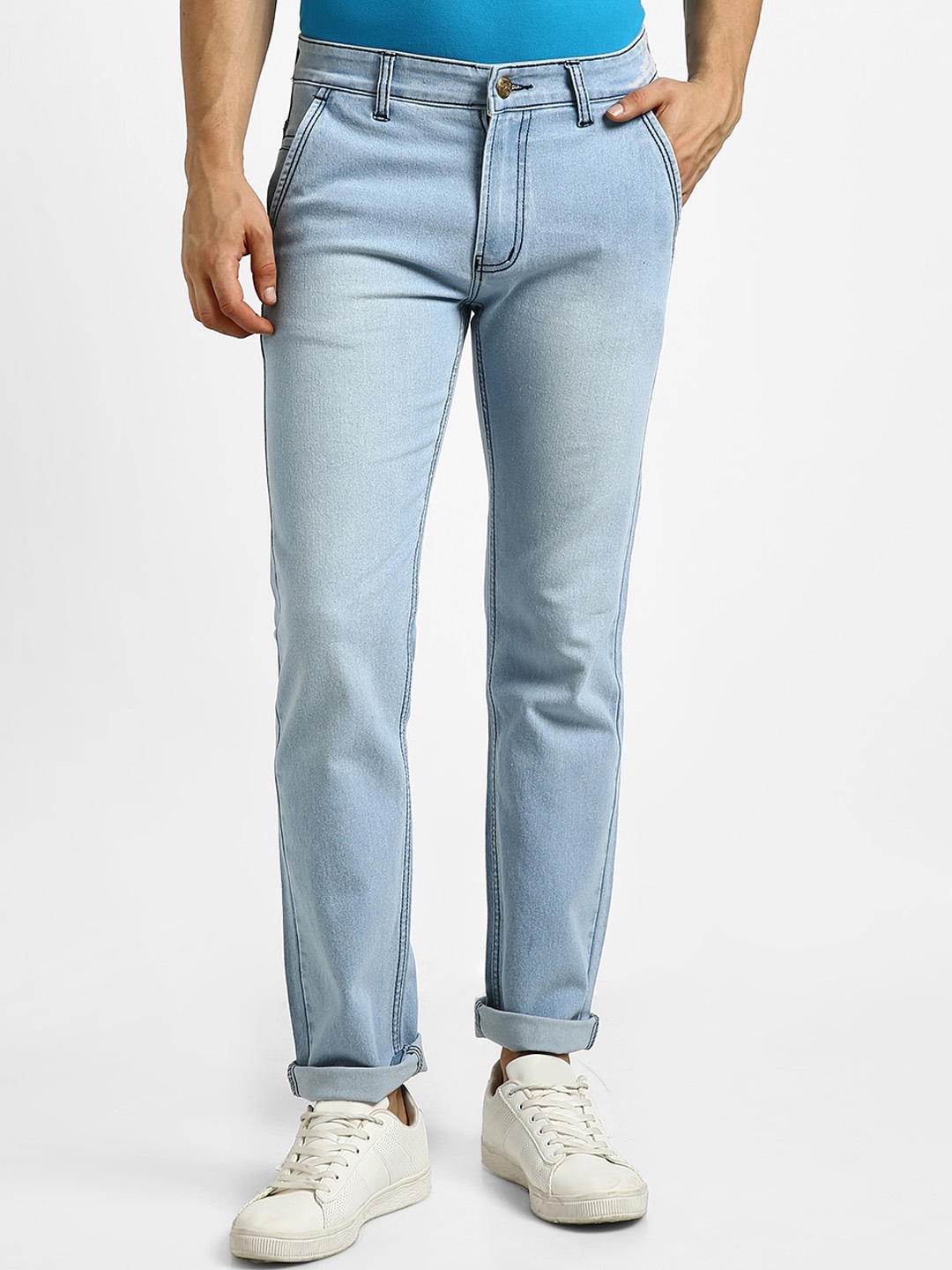

Urbano Fashion Men Light Fade Stretchable Jeans, Blue