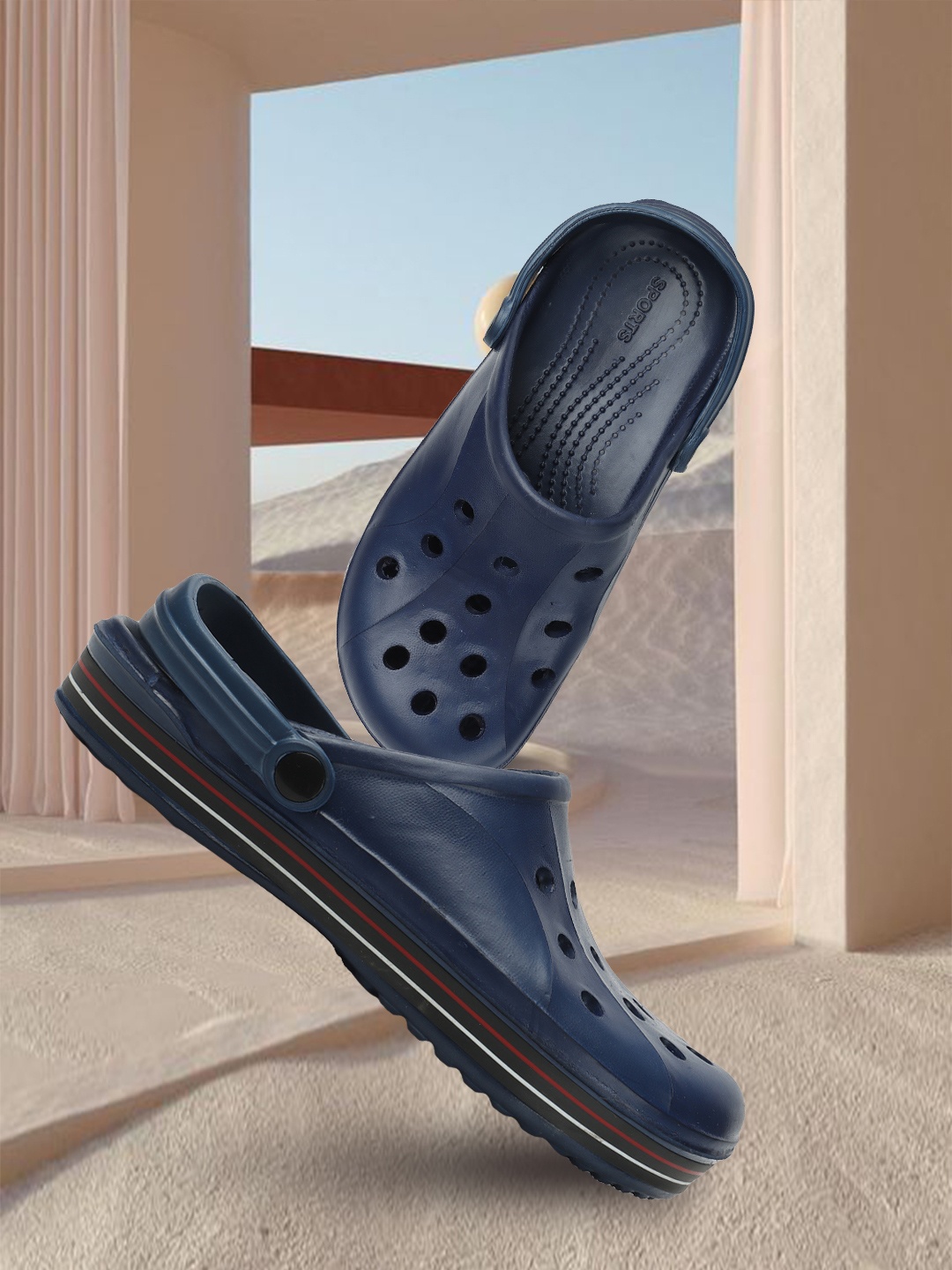 

M7 by Metronaut Men Self Design Clogs, Navy blue