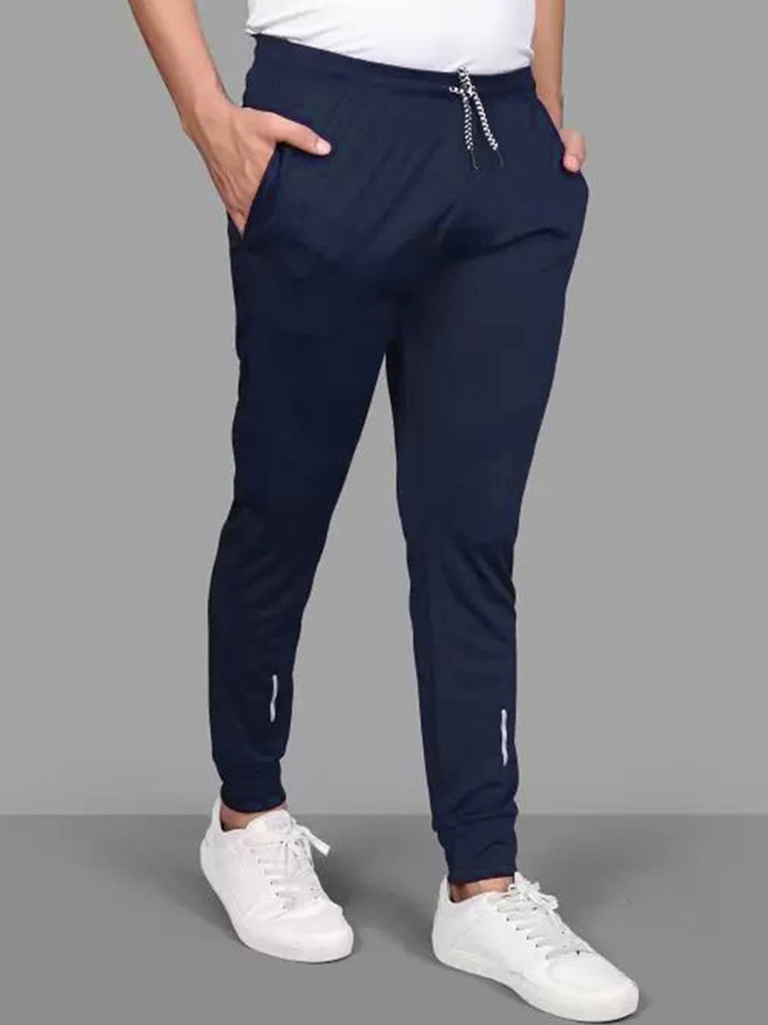 

Selvia Men Mid-Rise Track Pants, Navy blue