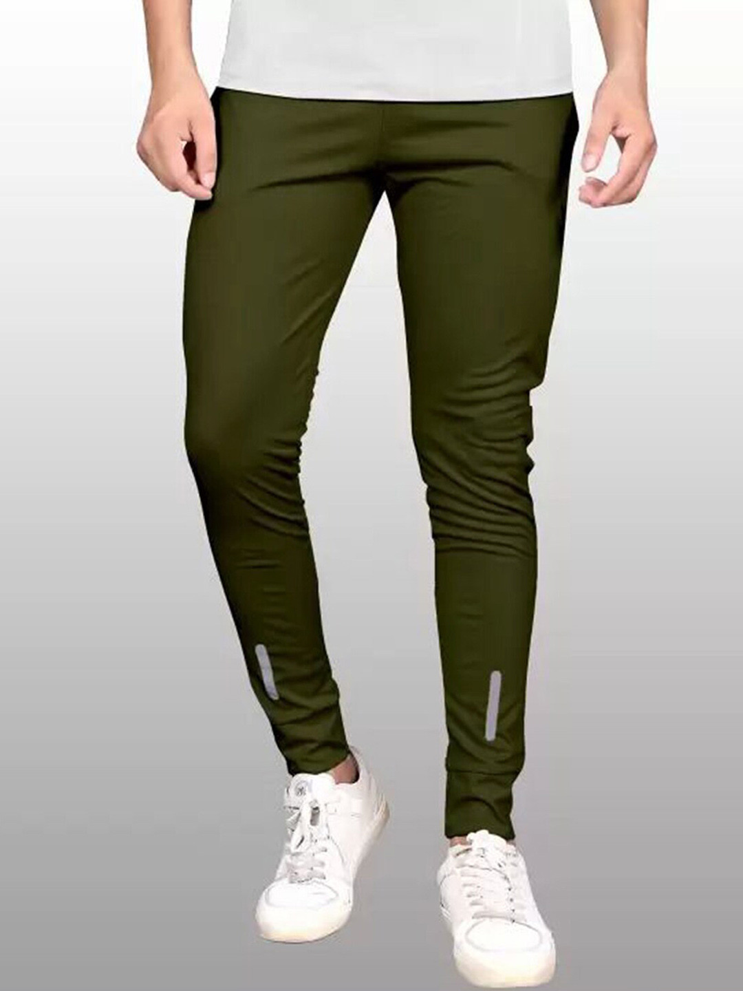 

Selvia Men Cuffed Mid Rise Joggers, Green