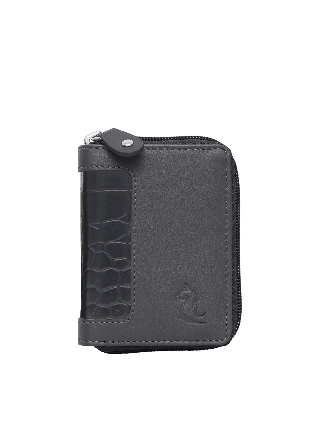 

Kara Embossed Design Leather Card Holder, Black