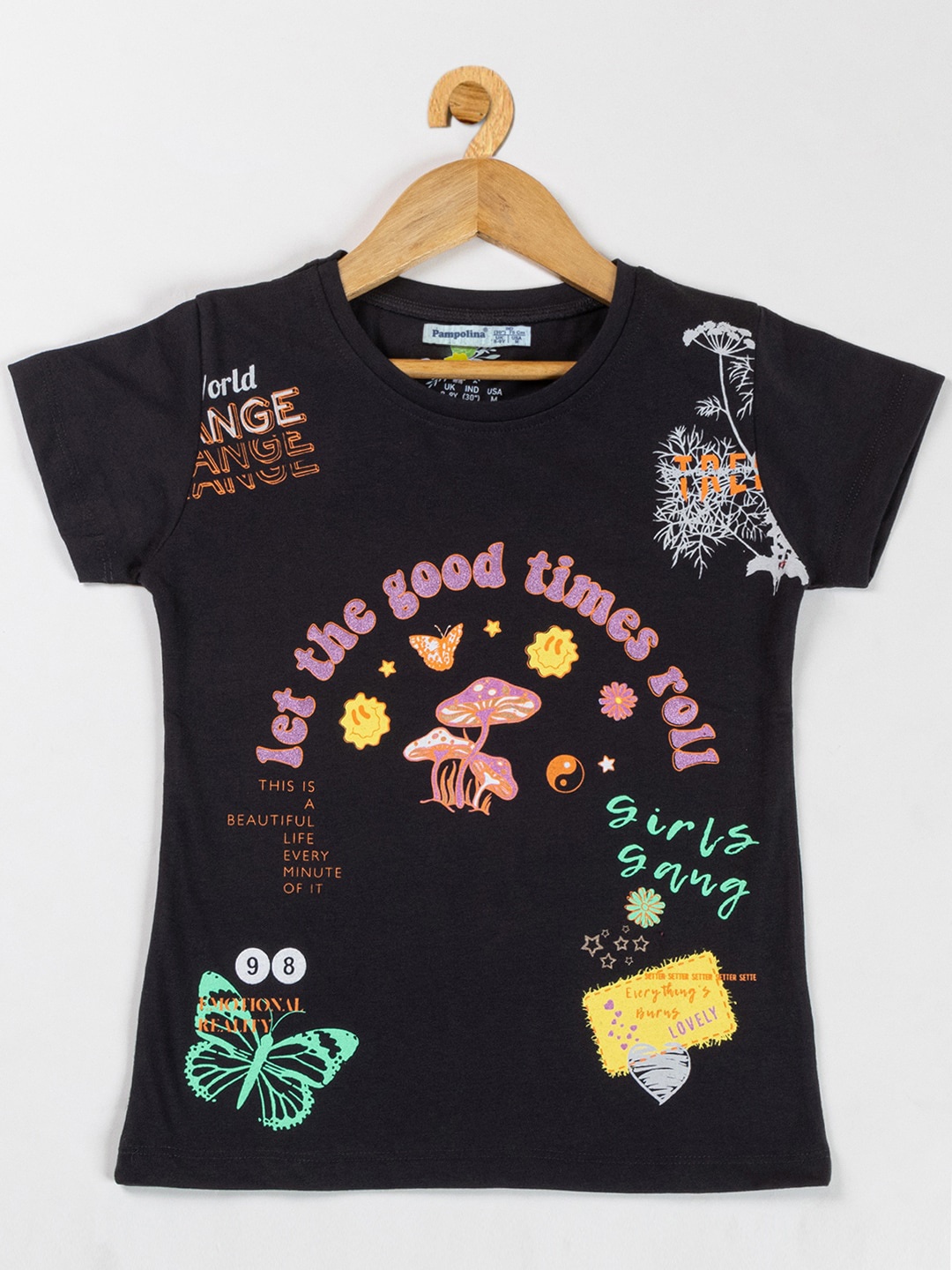 

PAMPOLINA Grey Print Cotton Top
