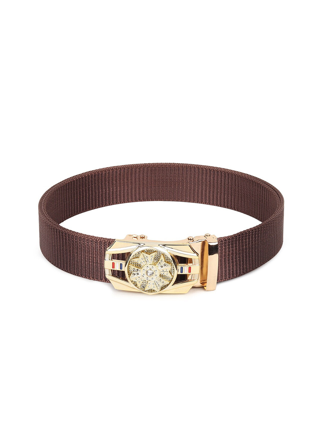 

HENEDA Men Textured Wide Belt Auto Lock Buckle, Brown