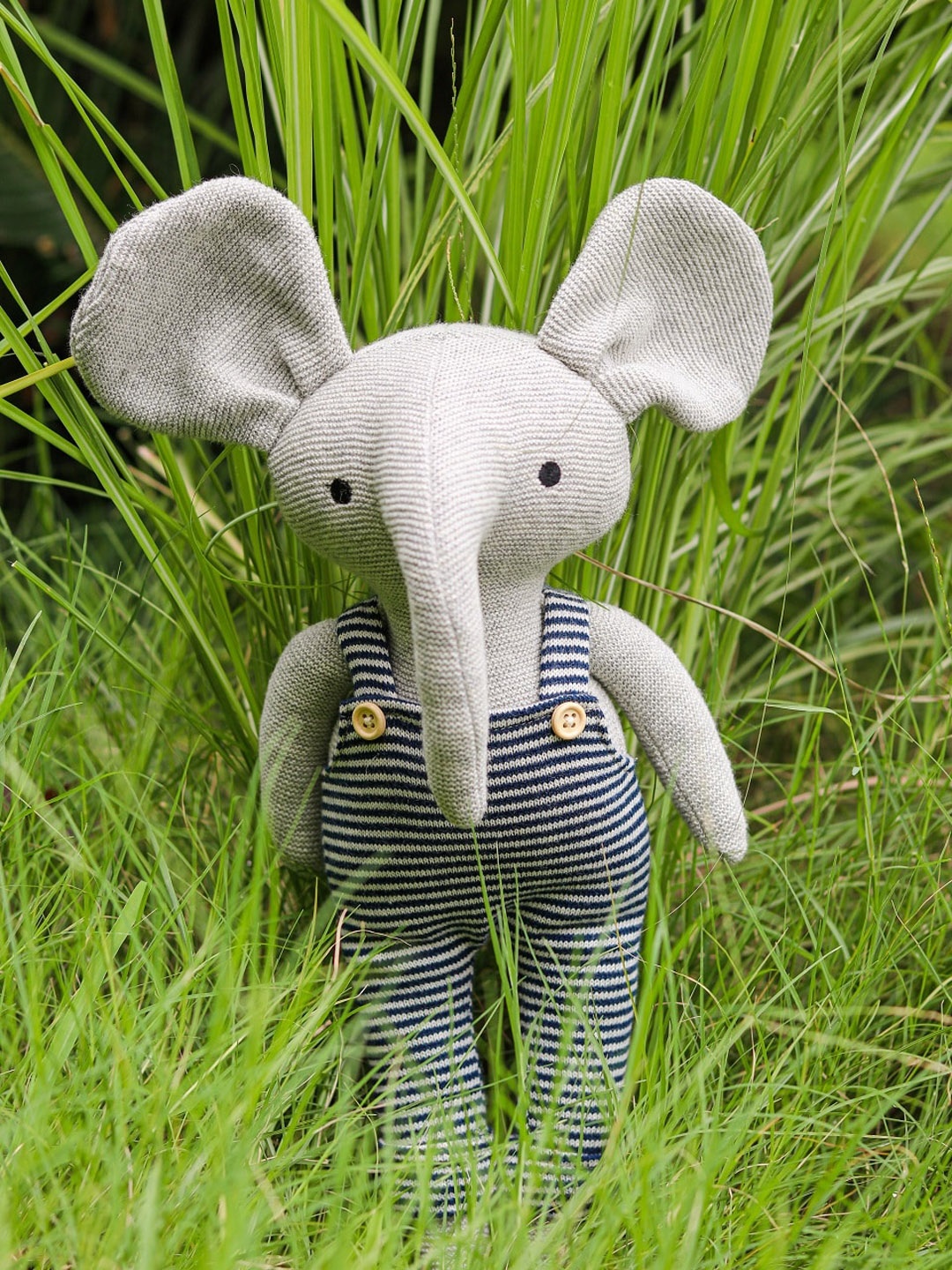 

Pluchi Kids Elephant Cotton Soft Toy, Grey melange