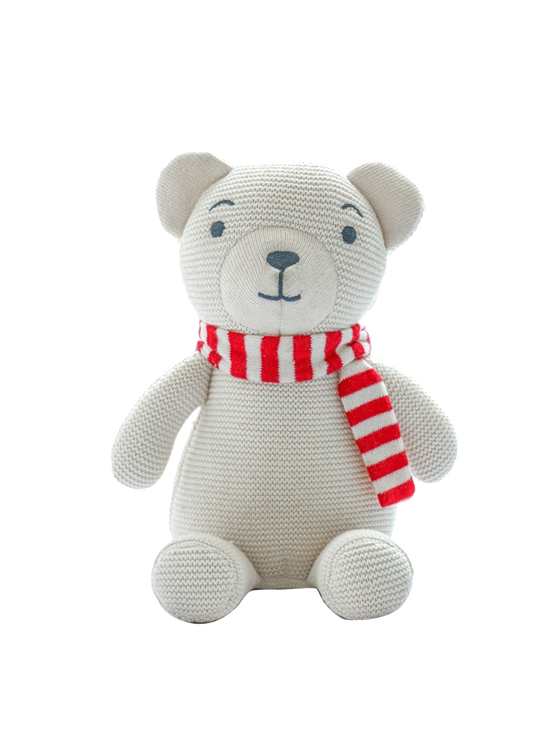 

Pluchi Kids Cotton Bear with Scarf Soft Toy, Off white