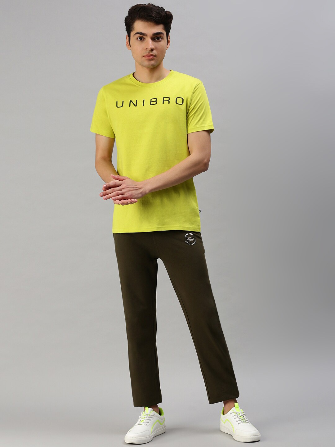 

Unibro Typography Printed Pure Cotton T-shirt with Shorts, Green