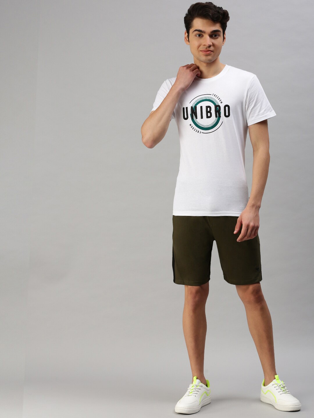 

Unibro Round Neck Printed Comfort Pure Cotton T-shirt with Shorts, White