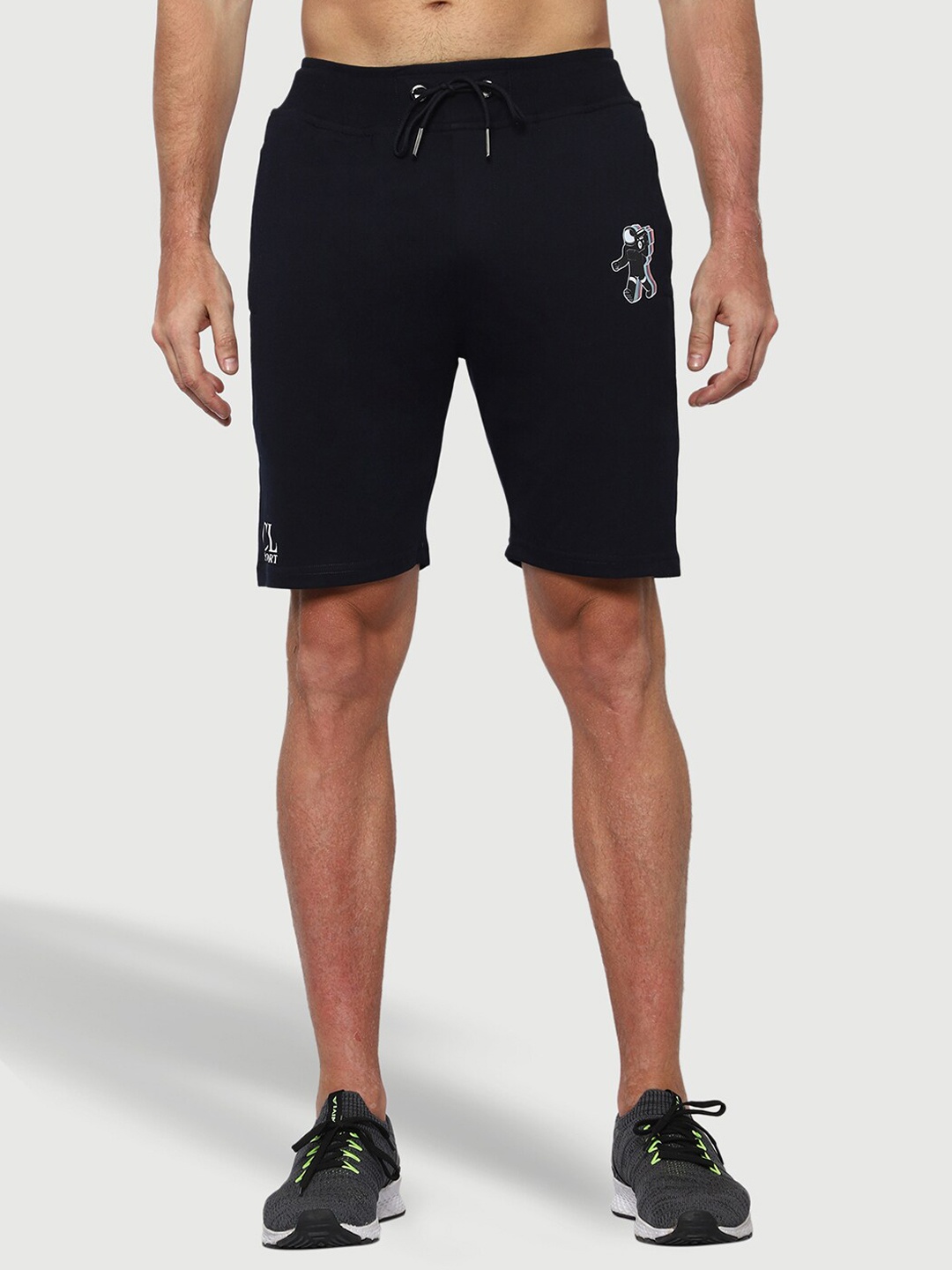 

CL SPORT Men Mid-Rise Cotton Shorts, Navy blue