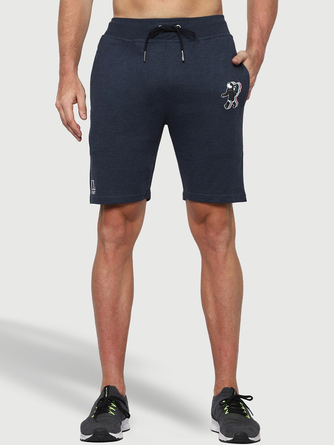 

CL SPORT Men Mid-Rise Cotton Shorts, Blue