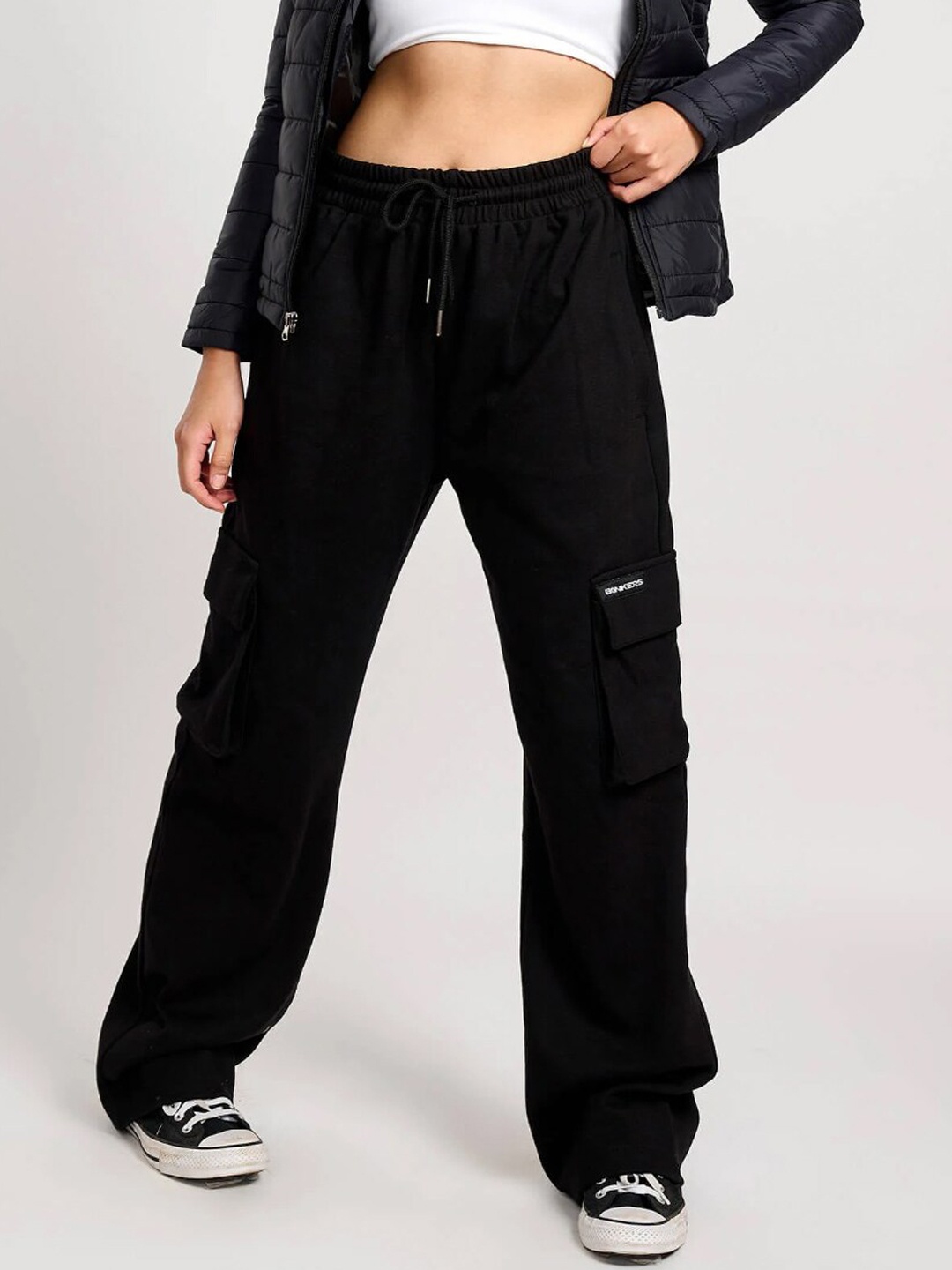 

Bonkers Corner Black Straight -Fit Cotton Trackpant