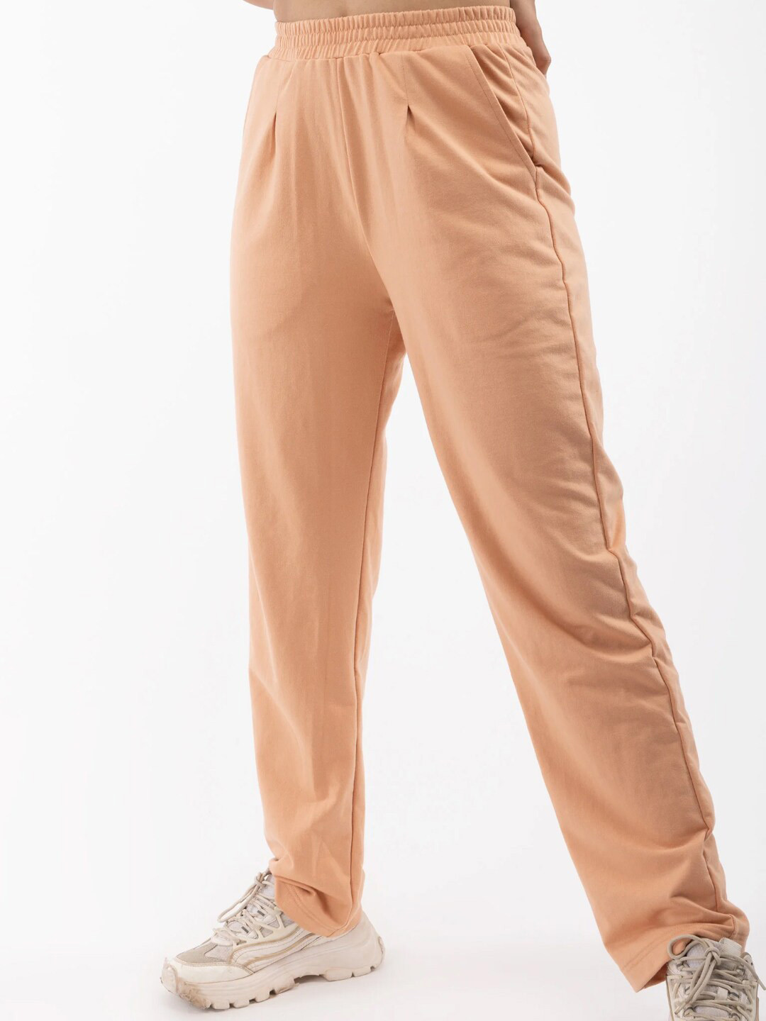 

Bonkers Corner Women Peach- Coloured Cotton Straight Track Pants