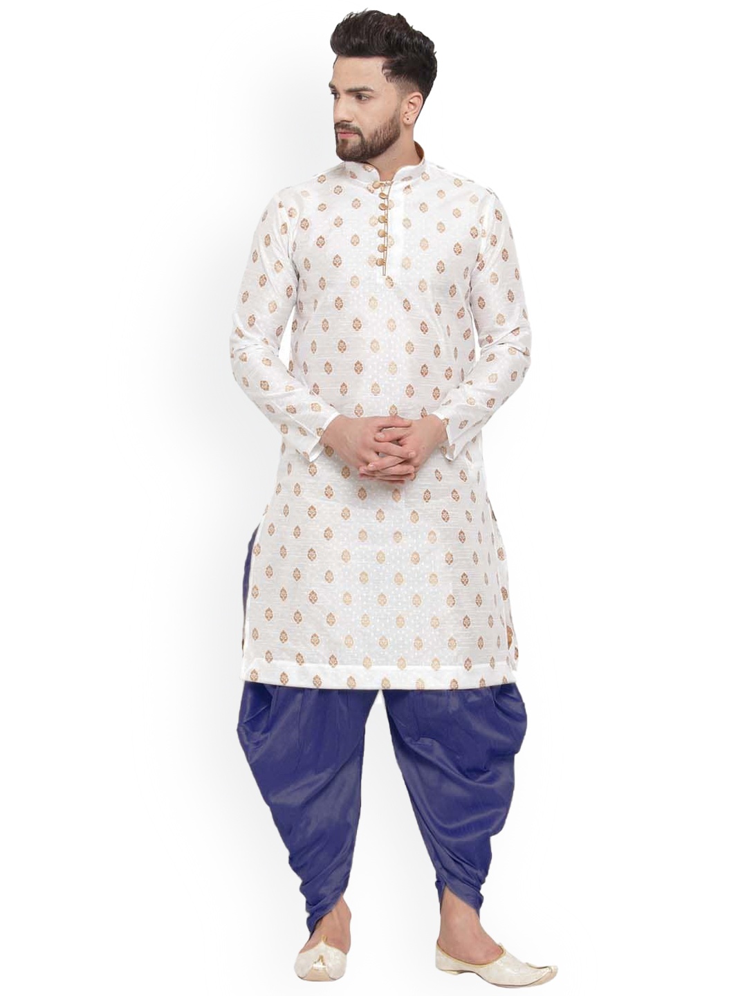 

Larwa Ethnic Motifs Printed Kurta with Salwar, White