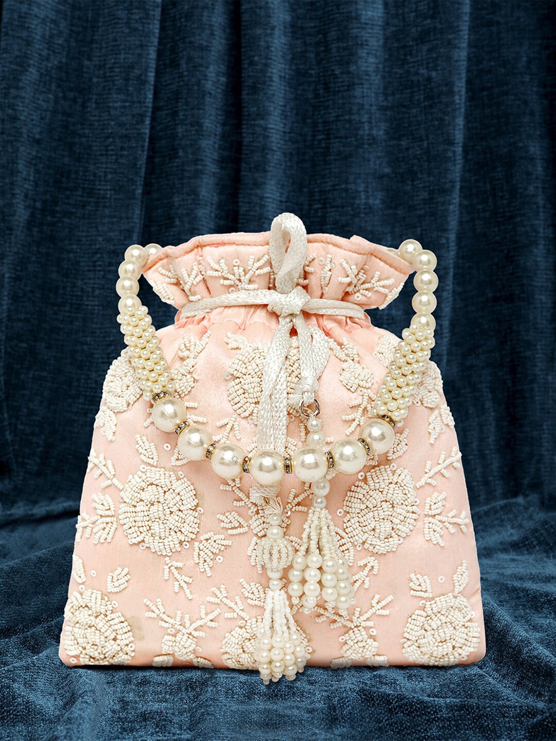 

Peora Embellished Potli Clutch, Orange