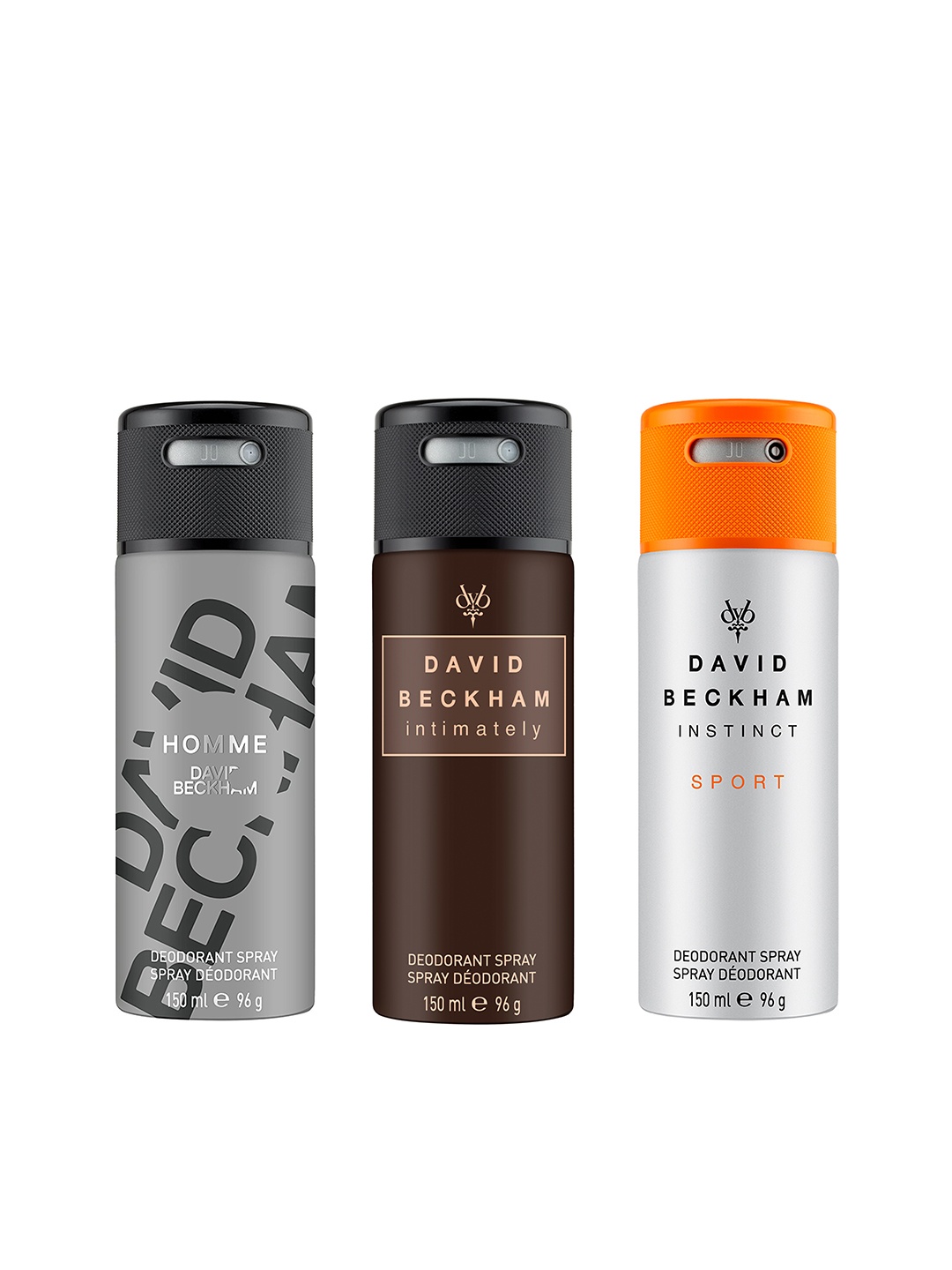 

DAVID BECKHAM Men Set of 3 Instinct Sport, Homme & Intimately Deodorant Sprays, Brown