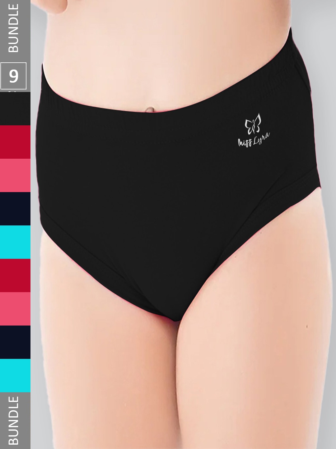 

LYRA Girls Pack Of 9 Assorted Anti-Odour Briefs LYRA_251_9T10_AST_9PC