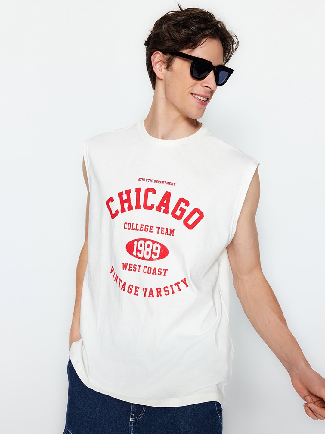 

Trendyol Typography Printed Pure Cotton T-shirt, White