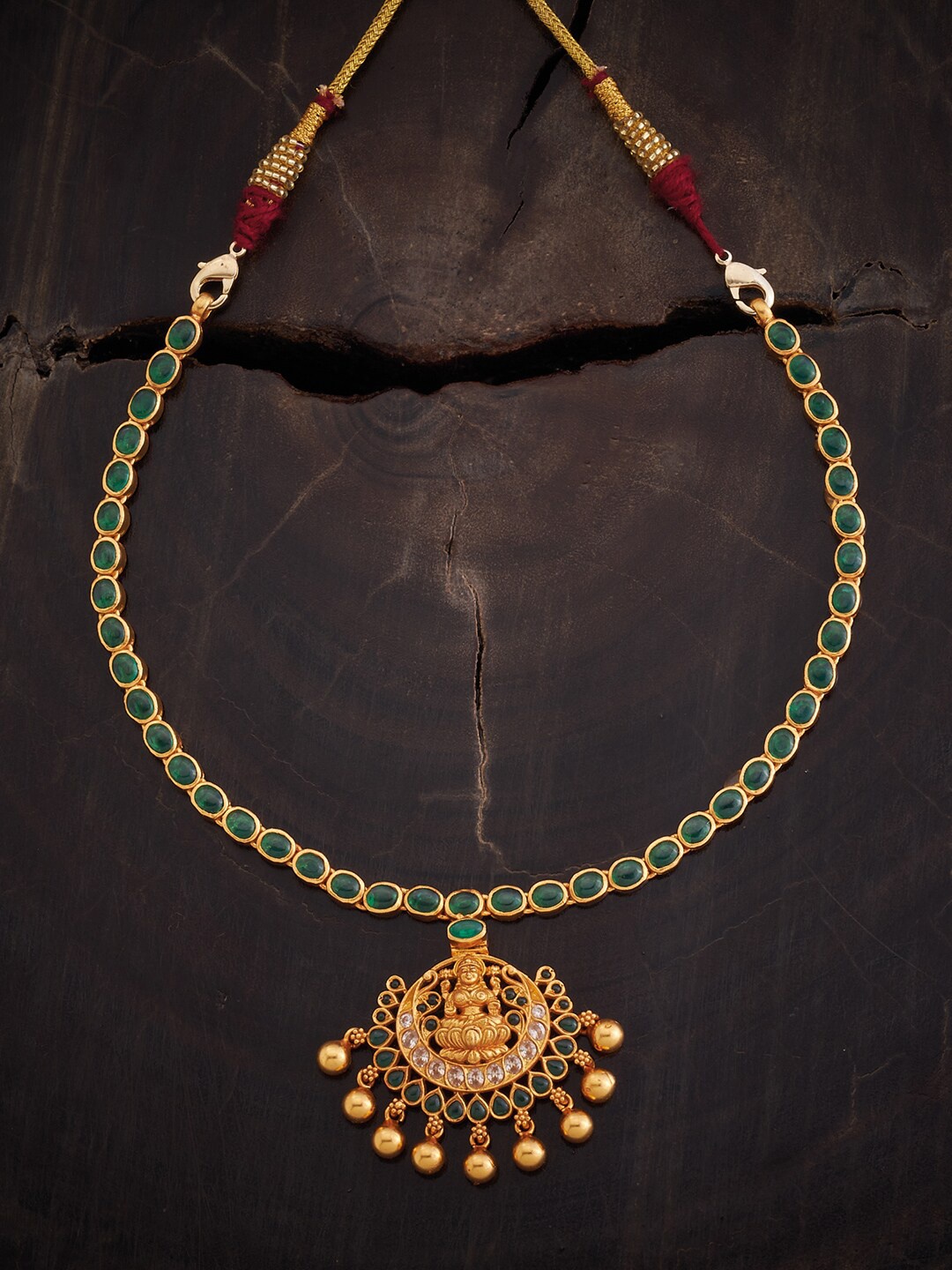 

Kushal's Fashion Jewellery Gold-Plated 92.5 Sterling Pure Silver Temple Necklace