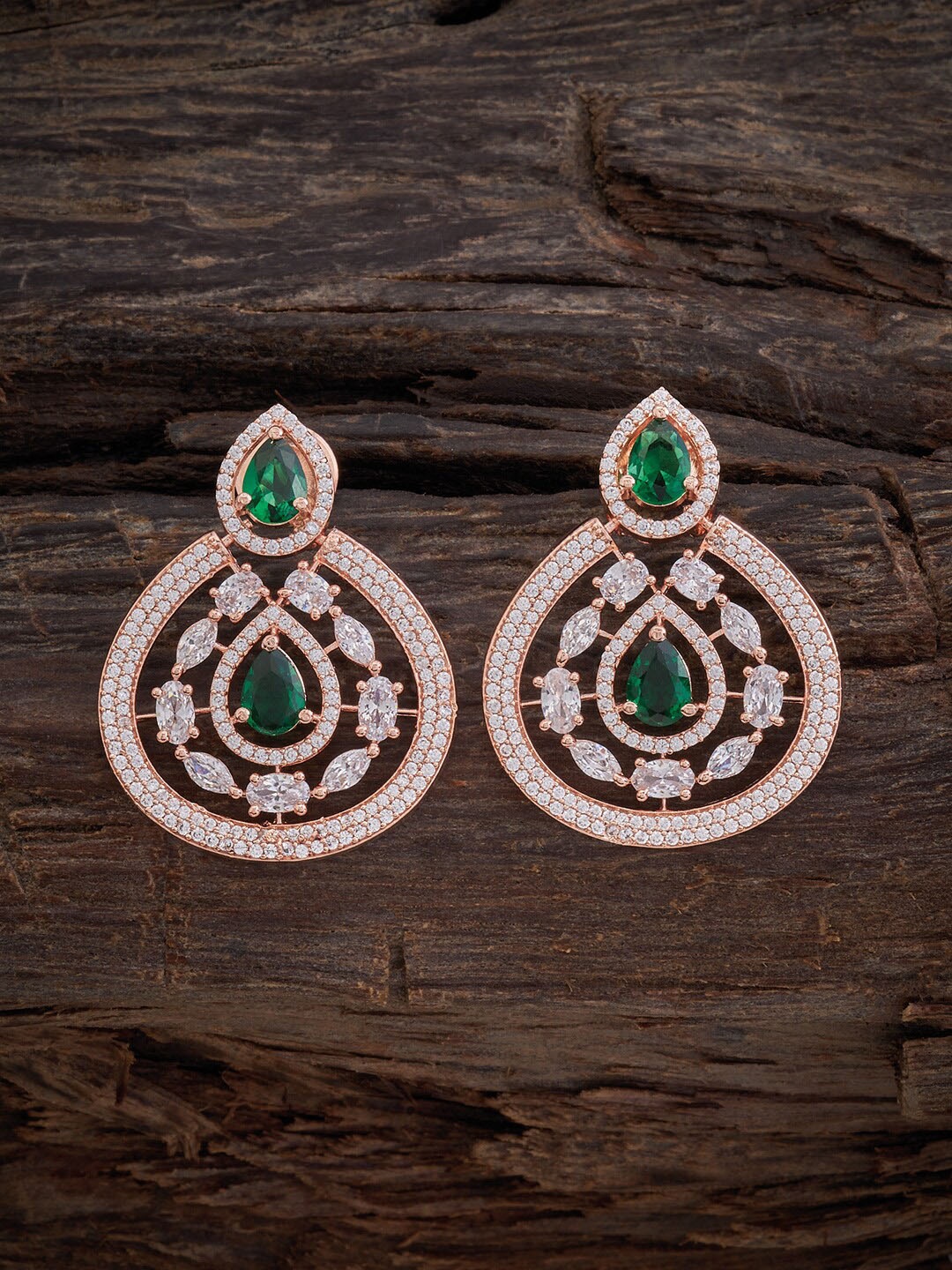 

Kushal's Fashion Jewellery Rose Gold-Plated Teardrop Shaped Drop Earrings