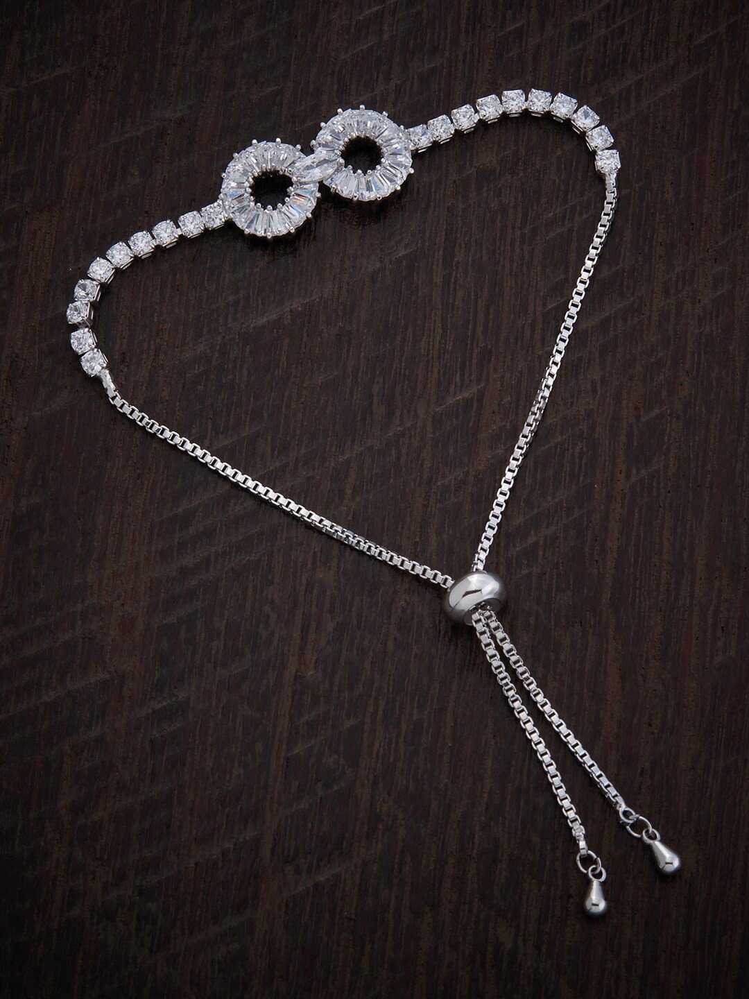 

Kushal's Fashion Jewellery Rhodium-Plated Wraparound Bracelet, Silver