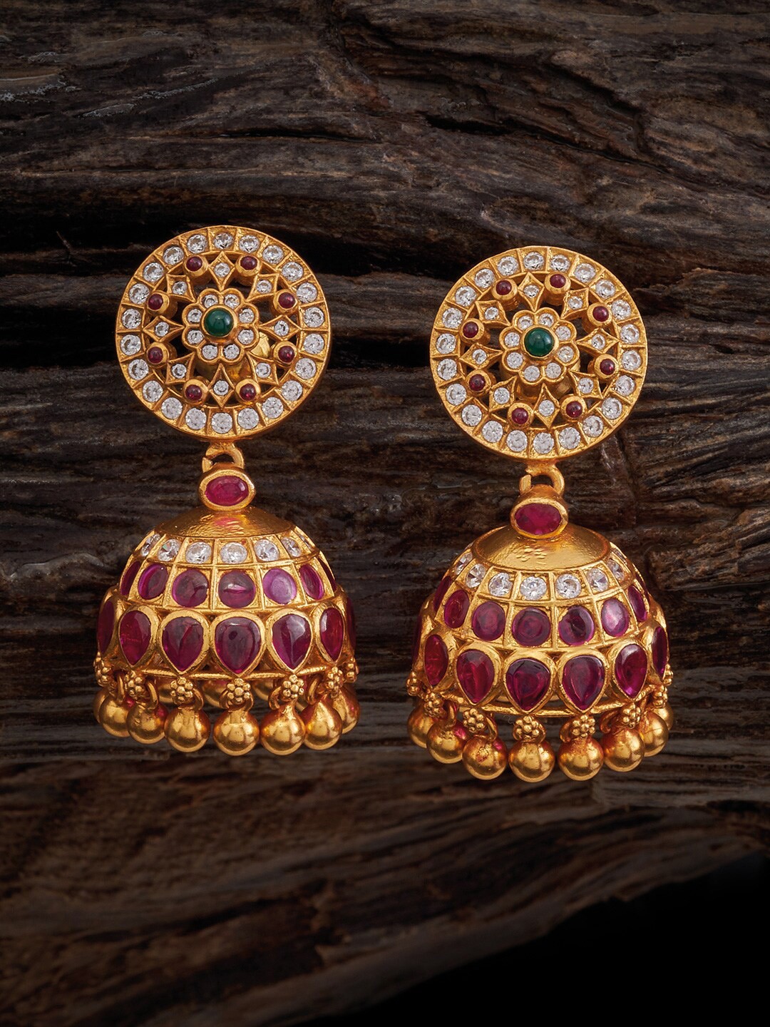 

Kushal's Fashion Jewellery Gold-Plated Classic 92.5 Pure SIlver Jhumkas Earrings