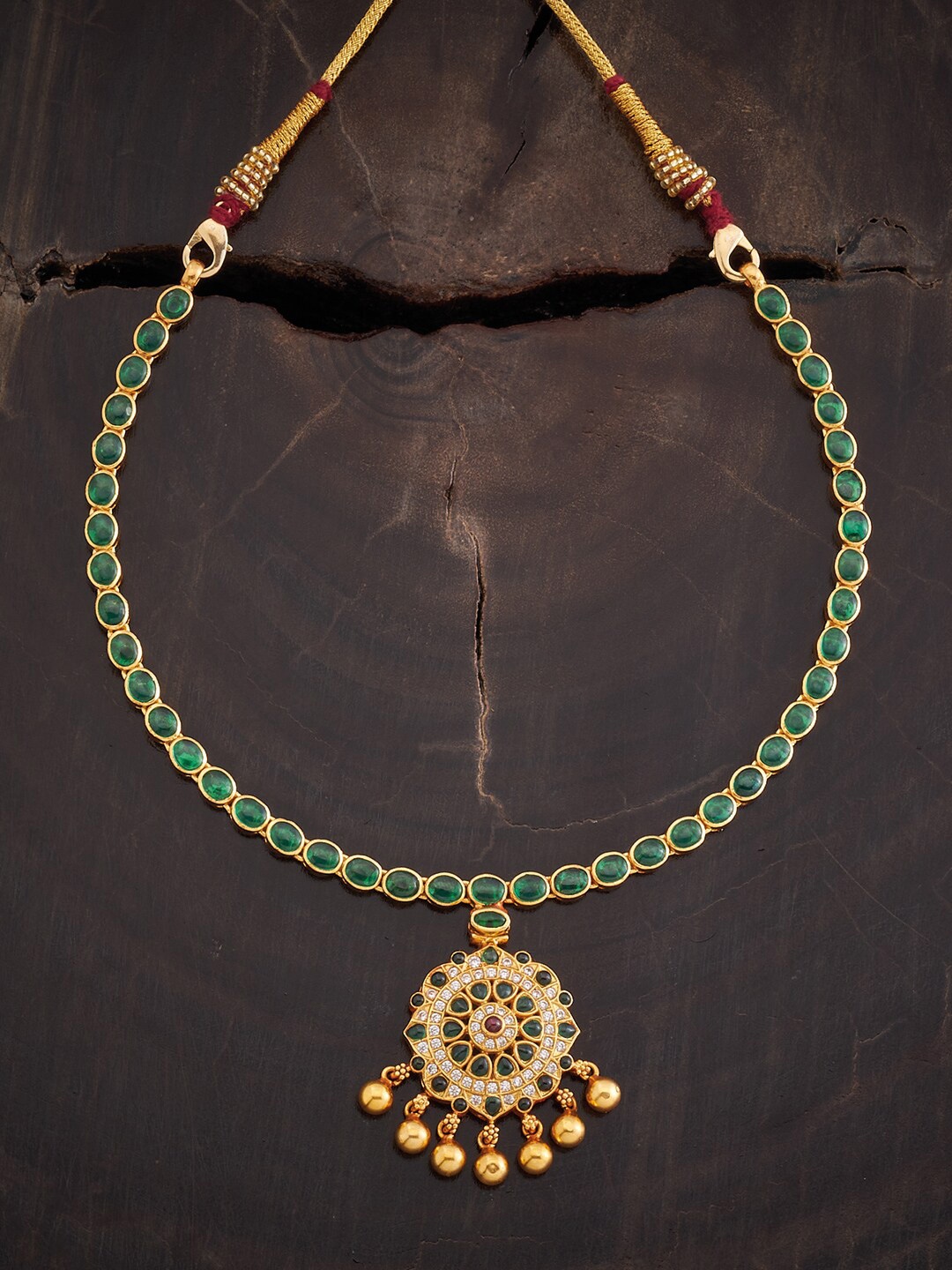 

Kushal's Fashion Jewellery 92.5 Pure Silver Gold-Plated Necklace