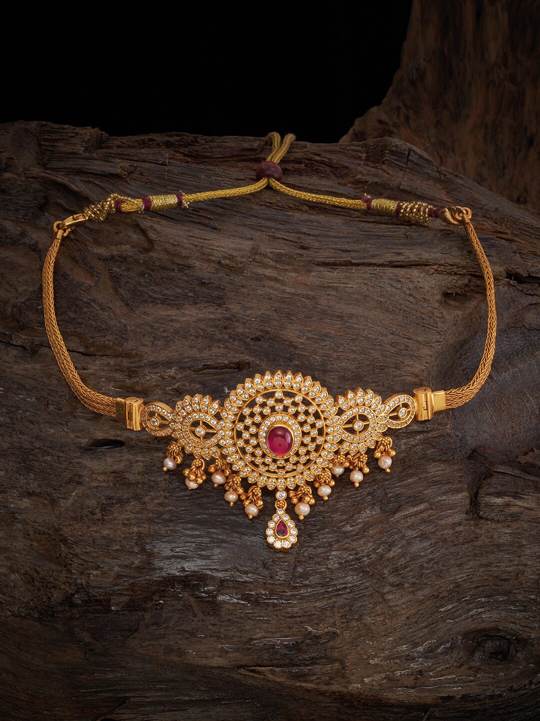 

Kushal's Fashion Jewellery 92.5 SIlver Gold-Plated Armlet Bracelet