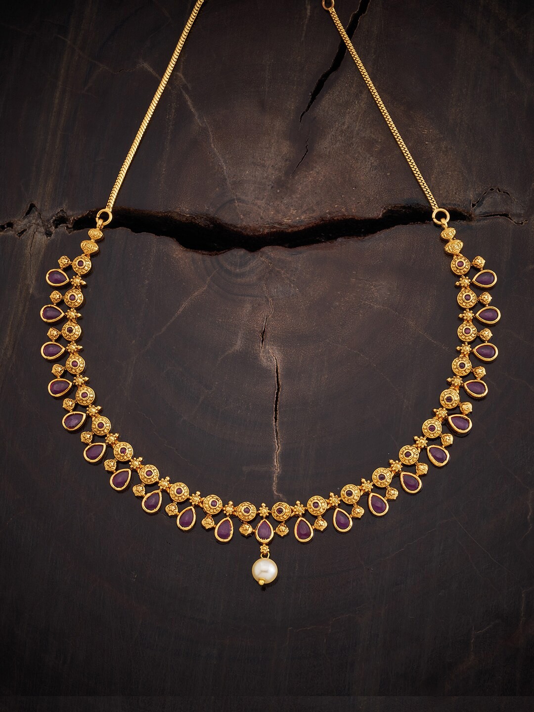 

Kushal's Fashion Jewellery Gold-Toned & Red Copper Antique Necklace