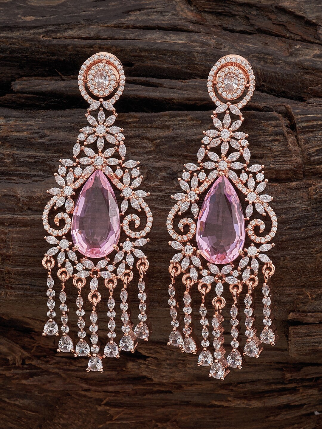 

Kushal's Fashion Jewellery Rose Gold-Plated Contemporary Drop Earrings