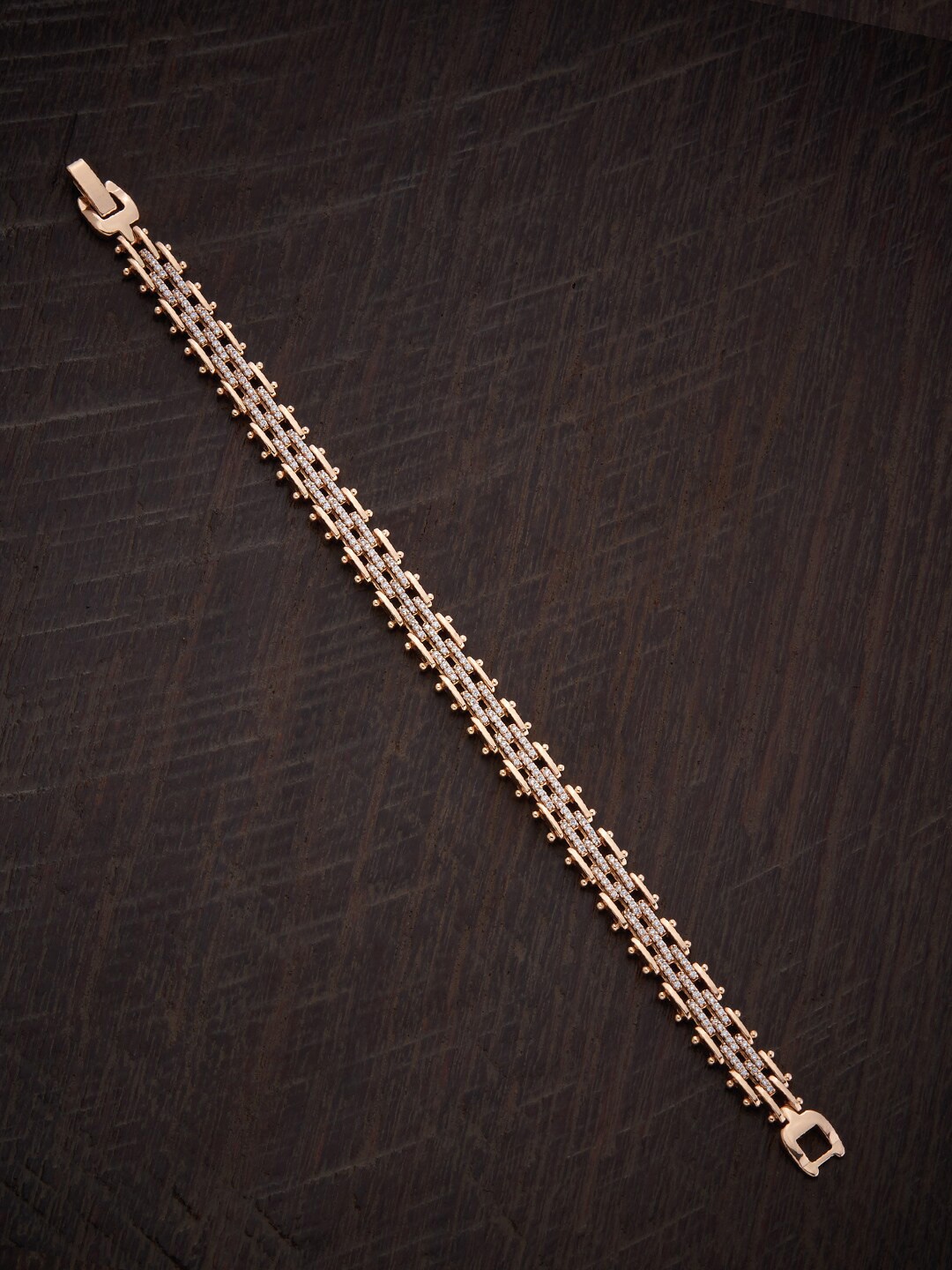 

Kushal's Fashion Jewellery Women Gold-Plated Cubic Zirconia Wraparound Bracelet