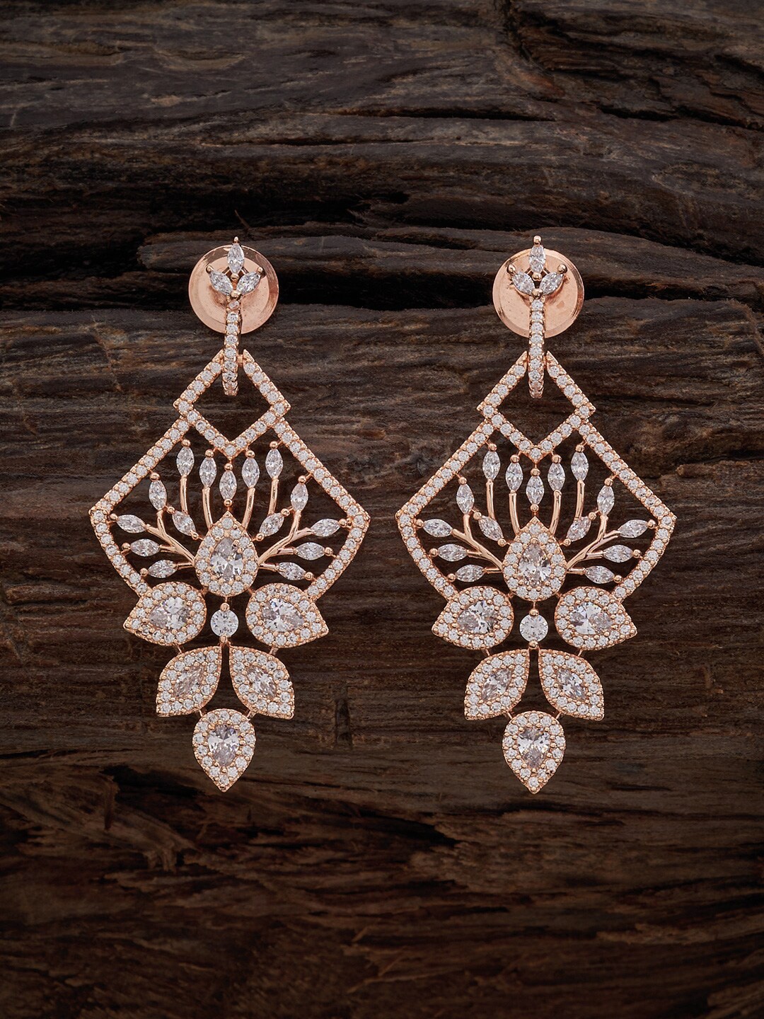 

Kushal's Fashion Jewellery Rose Gold-Plated Contemporary Drop Earrings