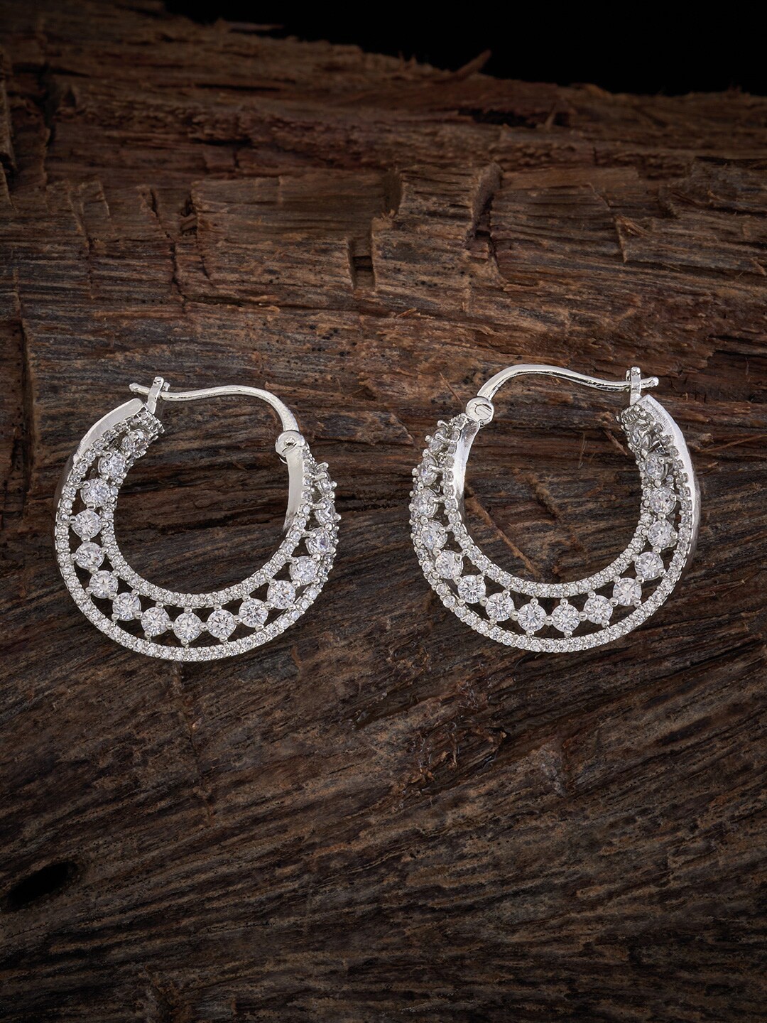 

Kushal's Fashion Jewellery Silver-Plated Circular Hoop Earrings
