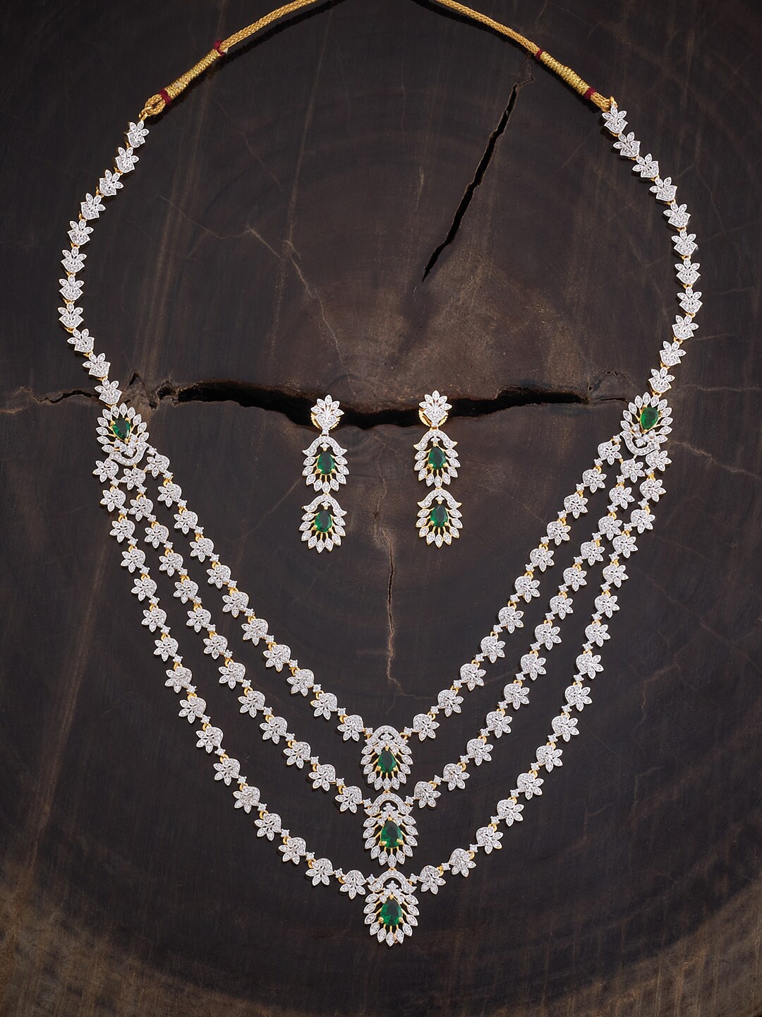 

Kushal's Fashion Jewellery Silver-Plated Zircon-Studded Jewellery Set