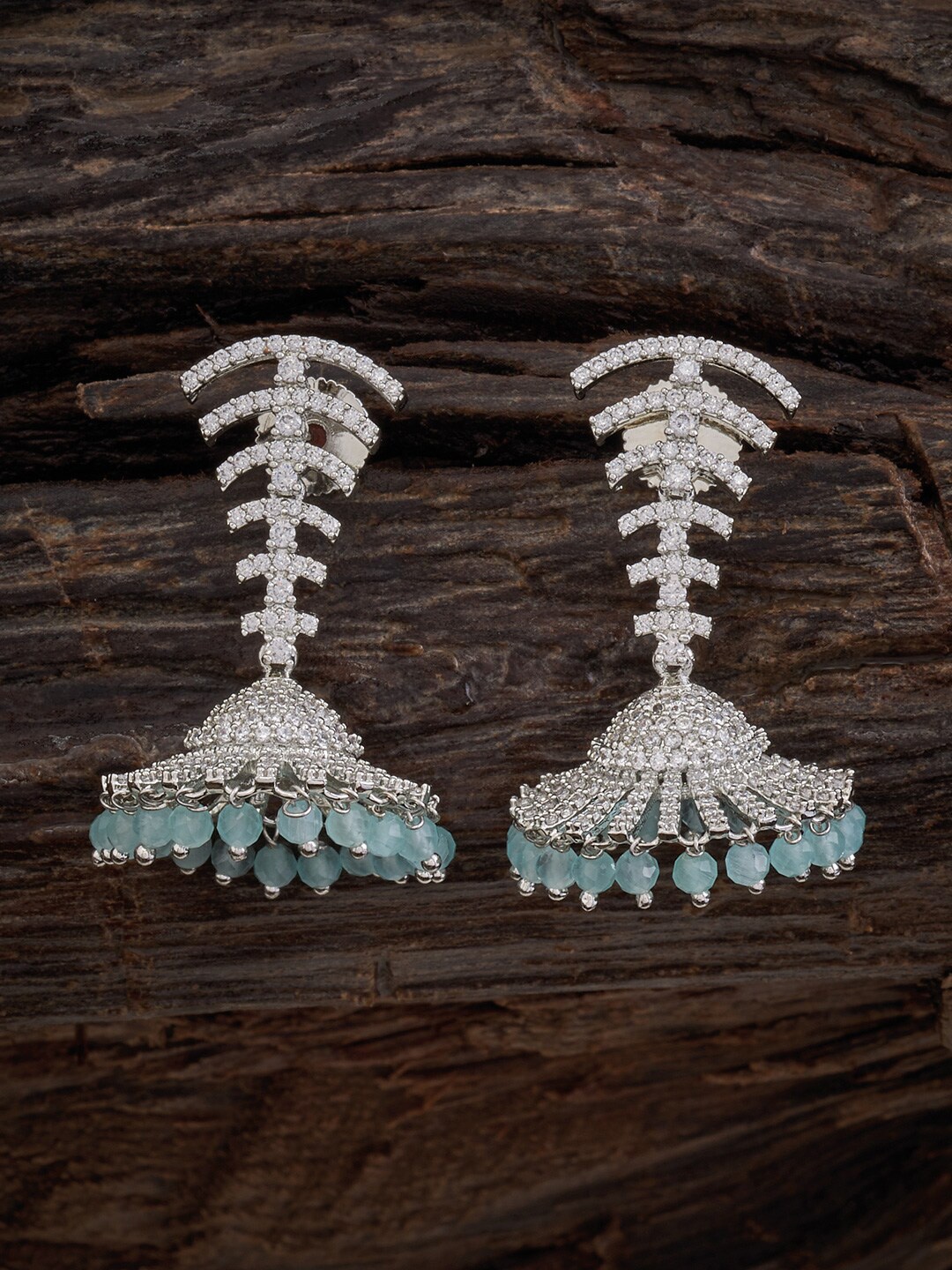 

Kushal's Fashion Jewellery Rose Gold-Plated Classic Jhumkas Earrings, Silver