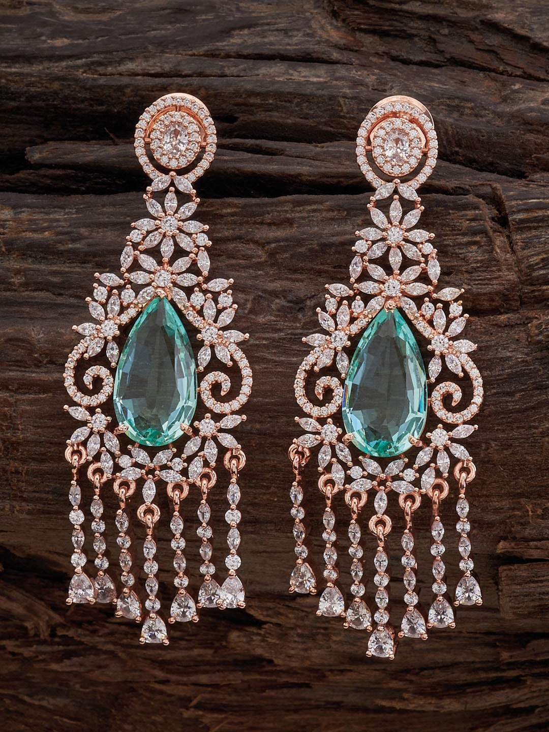 

Kushal's Fashion Jewellery Rose-Gold Plated Contemporary Drop Earrings